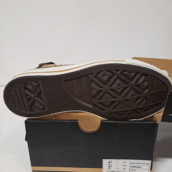 Converse Star Player Cuff Rib Mid Sneakers‎ in Choco - Size M/4.5 W/6.5 - Picture 4 of 11